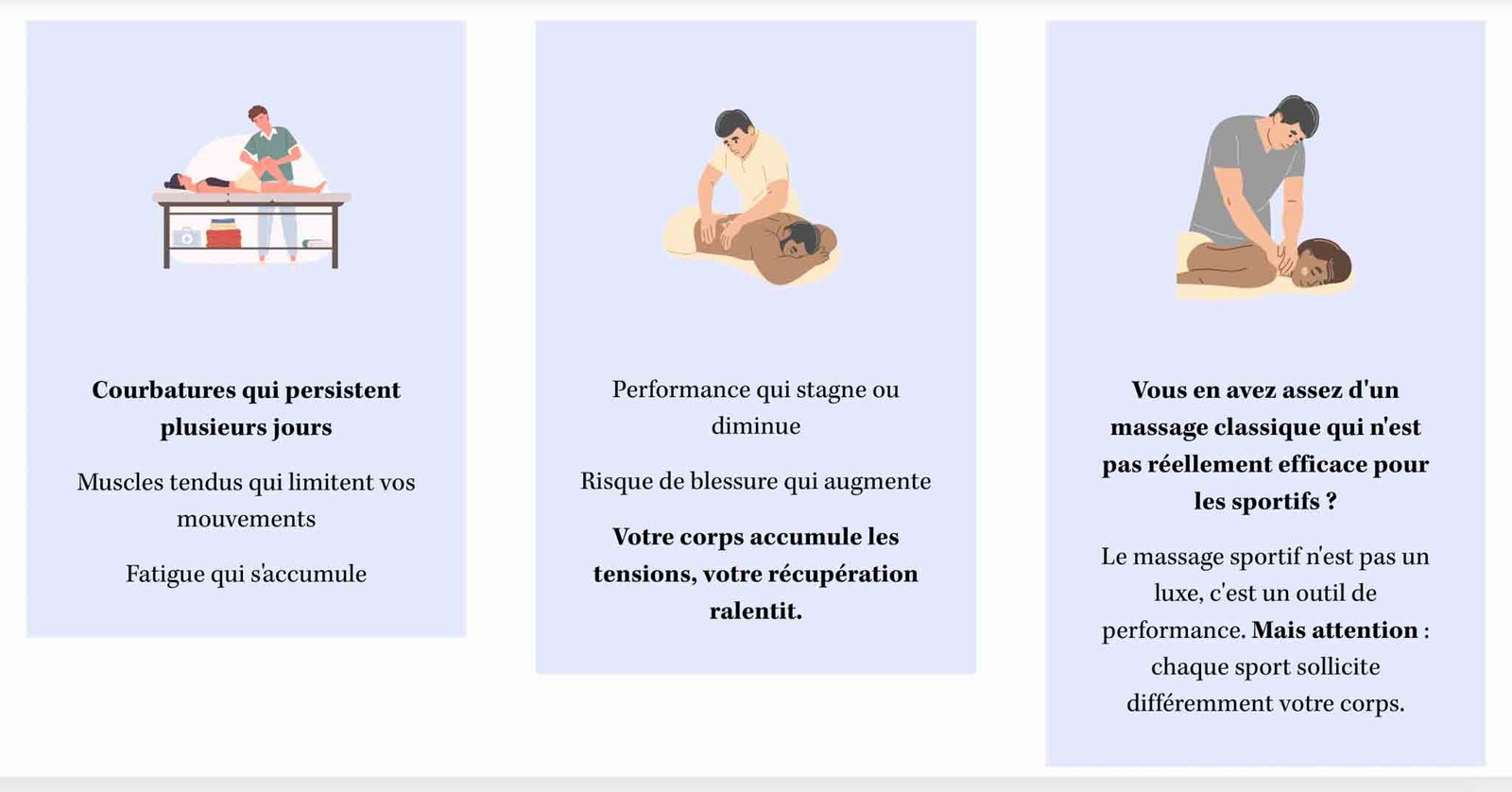 Section Service du site Internet de massage Stéphane Levens